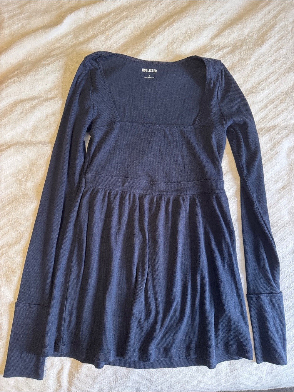 Hollister Long Sleeve Navy Babydoll Top
